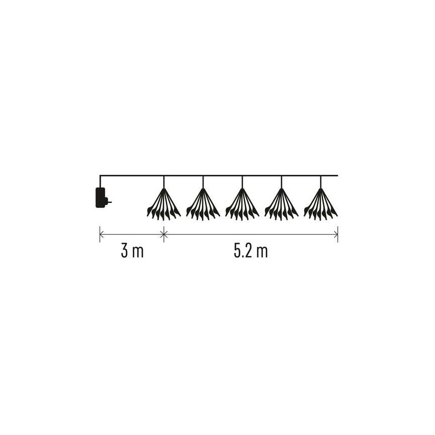 Ghirlandă LED, 300 LED, 8,2 m, alb rece