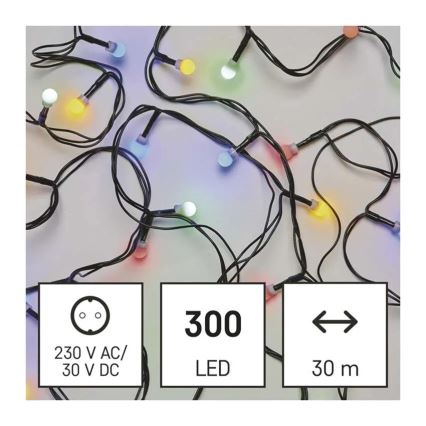 Ghirlandă LED, 300 LED-uri, 8 funcții, 35 m, IP44, alb cald