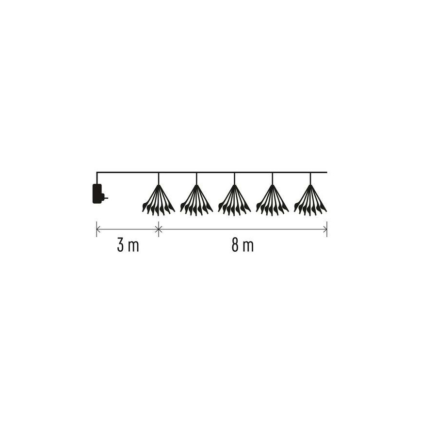 Ghirlandă LED 450 LED/11 m, alb cald
