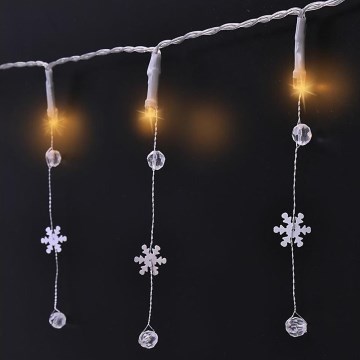 Ghirlandă LED de Crăciun, 20 LED, alimentată cu 2 baterii AA, 2 m, alb cald