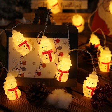 Ghirlandă LED de Crăciun 20xLED/3xAA/alb cald 3,3m cu figurine de oameni de zăpadă