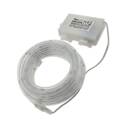 Ghirlandă LED de Crăciun pentru exterior, 100 LED, alimentare 3xAA, 5,45 m, IP44, multicolor