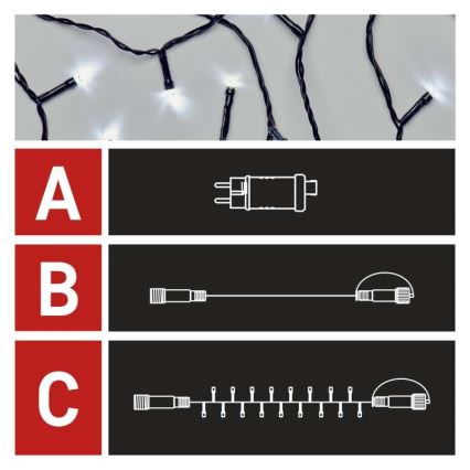 Ghirlandă LED de Crăciun pentru exterior 100xLED/15m IP44 alb rece