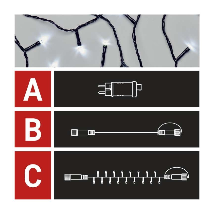Ghirlandă LED de Crăciun pentru exterior 100xLED/15m IP44 alb rece