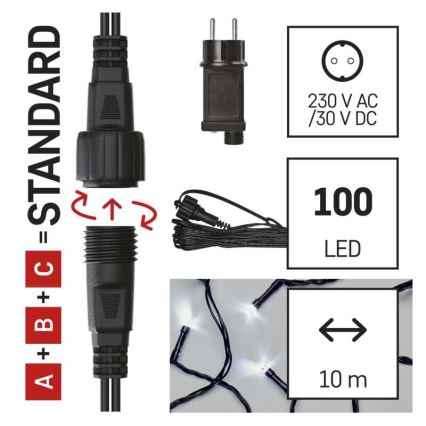 Ghirlandă LED de Crăciun pentru exterior 100xLED/15m IP44 alb rece