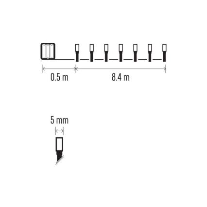 Ghirlandă LED de Crăciun pentru exterior 120xLED/3xAA 8,9 m IP44 alb cald