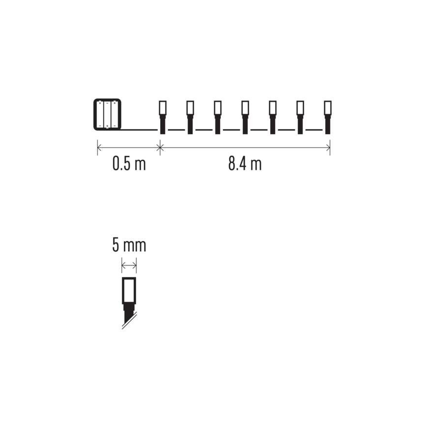 Ghirlandă LED de Crăciun pentru exterior 120xLED/3xAA 8,9 m IP44 alb cald