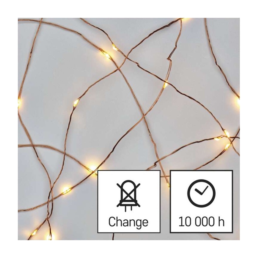 Ghirlandă LED de Crăciun pentru exterior 40xLED/9m IP44 alb cald