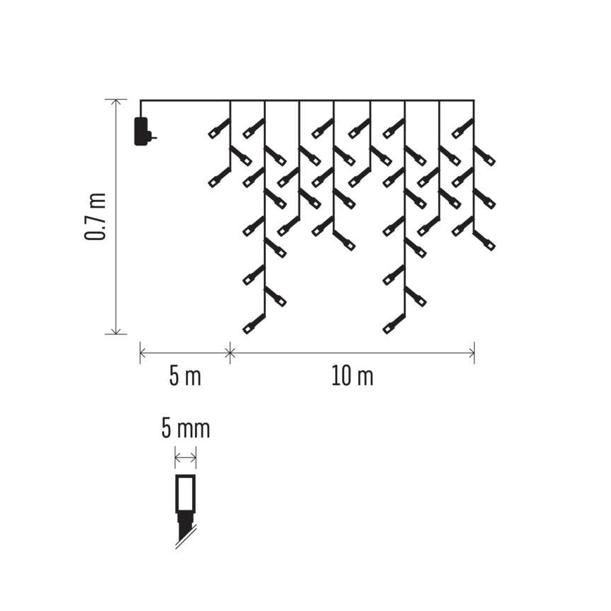 Ghirlandă LED de Crăciun pentru exterior 600xLED/8 moduri 15m IP44 alb rece