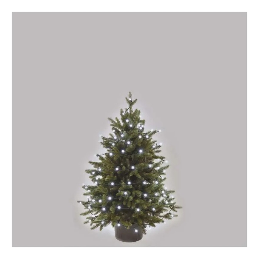 Ghirlandă LED de Crăciun pentru exterior, 80 LED/8 moduri, 13 m, alb rece, IP44