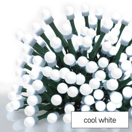 Ghirlandă LED de Crăciun pentru exterior, 80 LED/8 moduri, 13 m, alb rece, IP44