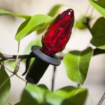 Ghirlandă LED de extensie pentru exterior CONE FILAMENT, 20 x E10, 14 m, multicolor / alb cald, IP44, Fabricat în Cehia