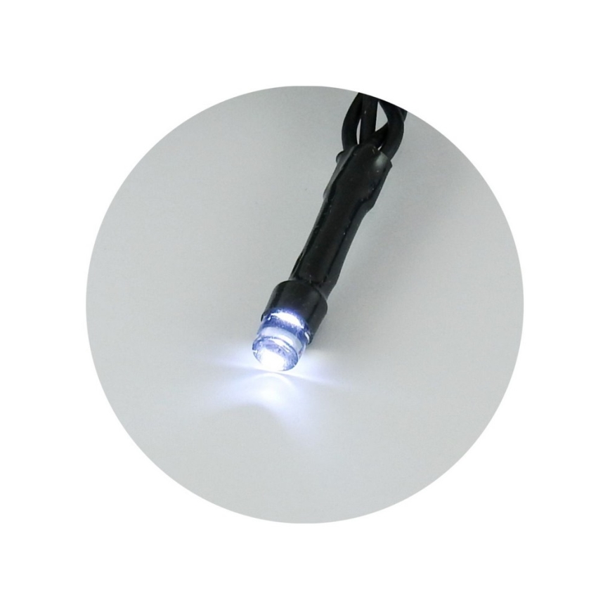 Ghirlandă LED de exterior, 100 LED, 2 funcții, 3xAA, 10,8 m, IP44, alb rece
