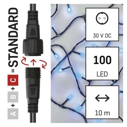 Ghirlandă LED de exterior 100xLED/10m IP44 albastră