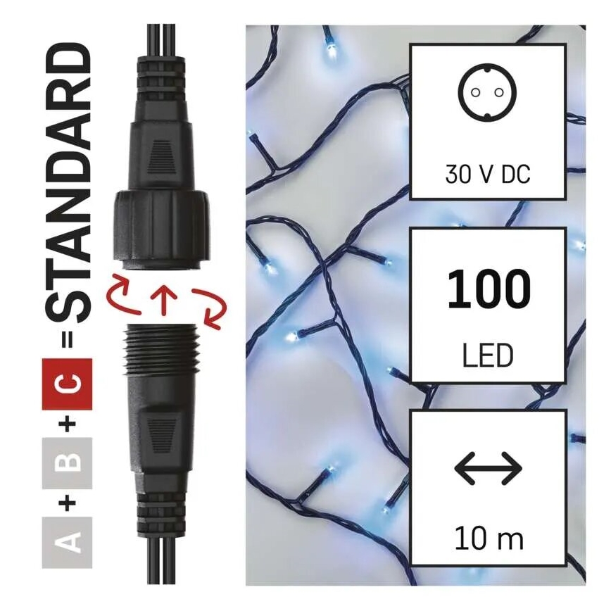 Ghirlandă LED de exterior 100xLED/10m IP44 albastră