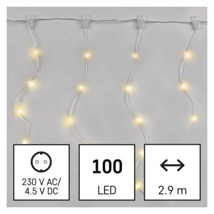Ghirlandă LED de exterior 100xLED/8 funcții 7,9x0,7m IP44 alb cald