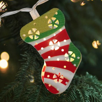 Ghirlandă LED de exterior 10xLED/2xAA 1,65 m IP44 alb cald șosete