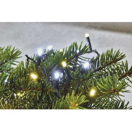 Ghirlandă LED de exterior, 120 LED, 2 funcții, 17 m, IP44, alb cald/rece
