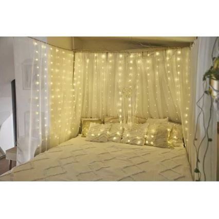 Ghirlandă LED de exterior, 240 LED, 8 funcții, 6,7 m, IP44, alb cald