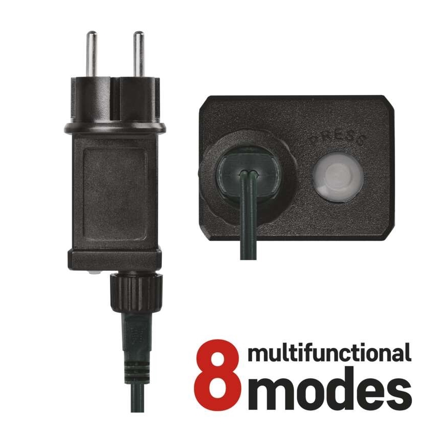 Ghirlandă LED de exterior, 240 LED, 8 moduri, 29 m, IP44, alb cald