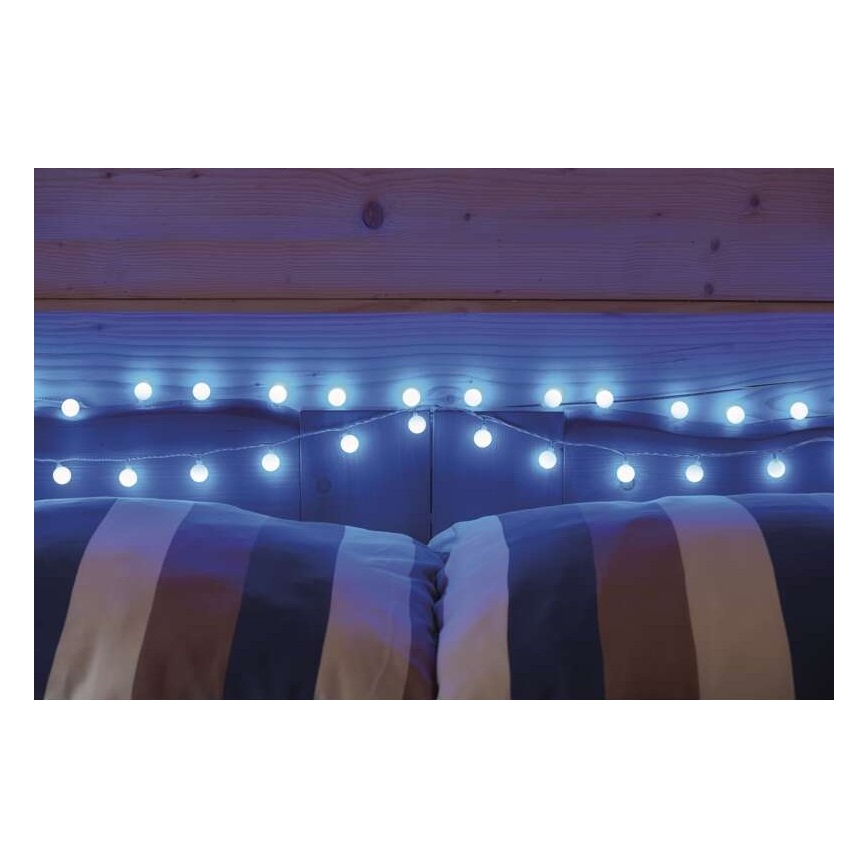 Ghirlandă LED de exterior, 40 LED, 9 m, IP44, albastră