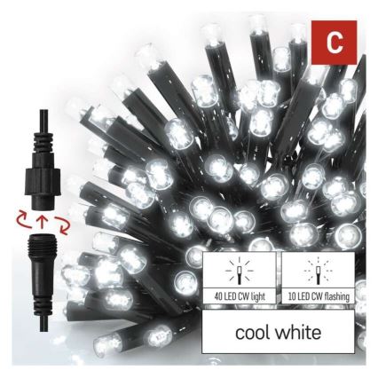 Ghirlandă LED de exterior 50xLED/3x0,4m IP44 alb rece