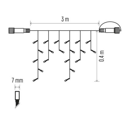 Ghirlandă LED de exterior 50xLED/3x0,4m IP44 alb rece