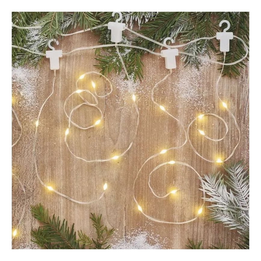 Ghirlandă LED de exterior, 54 LED, 8 funcții, 6,7 x 0,7 m, IP44, alb cald