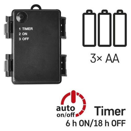 Ghirlandă LED de exterior 80xLED/3xAA, 6,1 m, IP44, alb cald