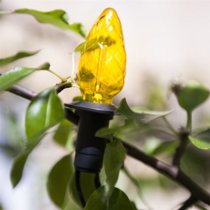 Ghirlandă LED de exterior CONE FILAMENT 20xE10, 19m, multicolor/alb cald, IP44, Fabricat în UE