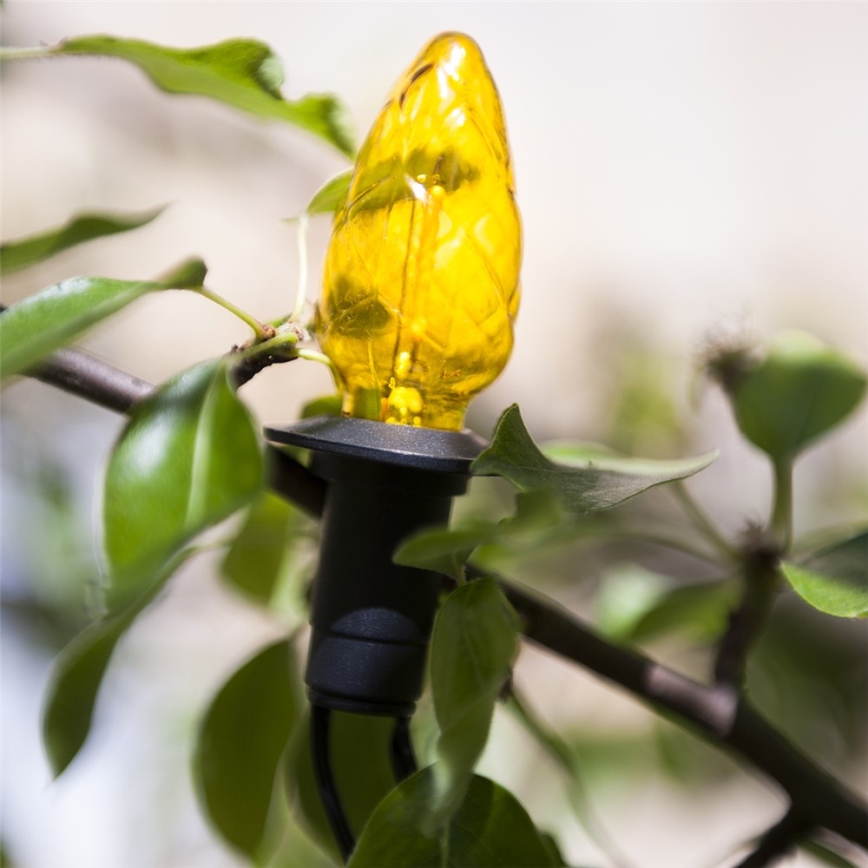 Ghirlandă LED de exterior CONE FILAMENT 20xE10, 19m, multicolor/alb cald, IP44, Fabricat în UE