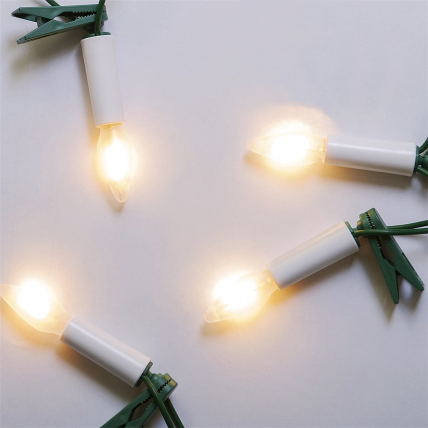 Ghirlandă LED de exterior FELICIA FILAMENT 20xE10 19m alb/alb cald IP44, Fabricat în Cehia
