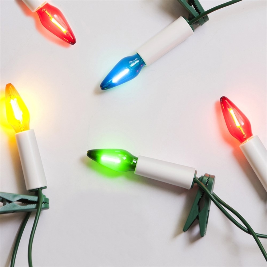 Ghirlandă LED de exterior FELICIA FILAMENT, 20 x E10, 19 m, multicolor/alb cald, IP44, fabricată în Cehia