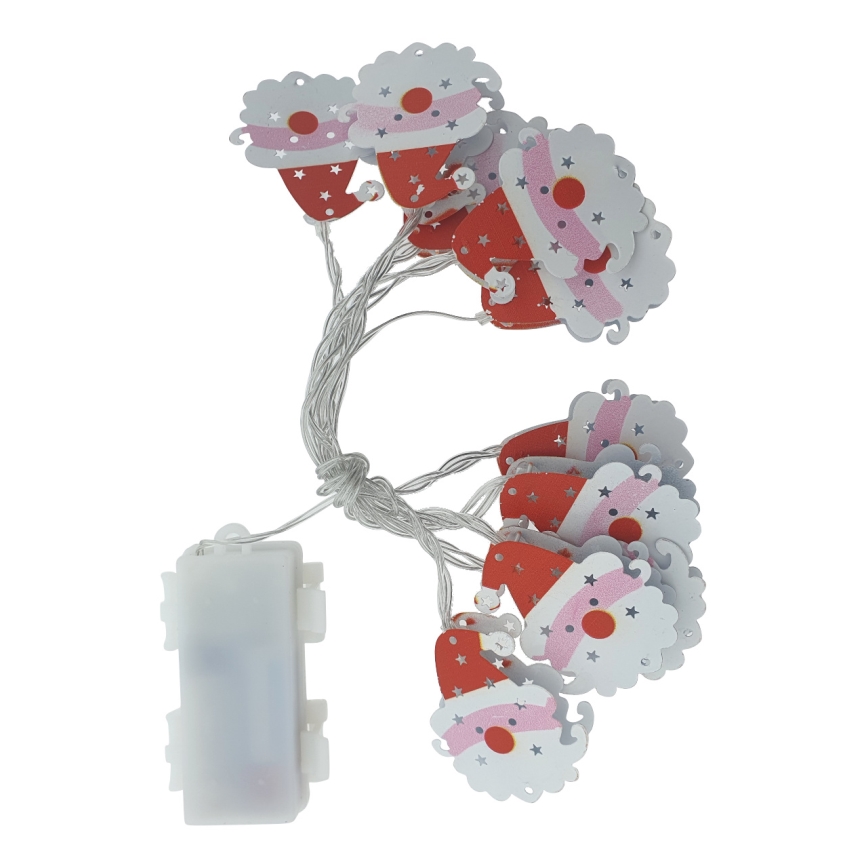 Ghirlandă LED de exterior pentru Crăciun 10xLED/2xAA 1,65 m IP44 alb cald santa