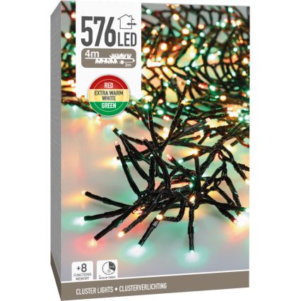 Ghirlandă LED de exterior pentru Crăciun 576xLED/230V/8 funcții 7,2 m IP44 multicolor