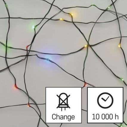 Ghirlandă LED de exterior pentru Crăciun 75 LED/12,5 m IP44 multicolor