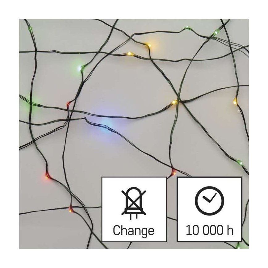 Ghirlandă LED de exterior pentru Crăciun 75 LED/12,5 m IP44 multicolor