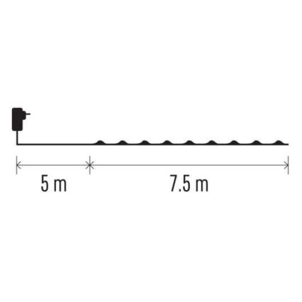 Ghirlandă LED de exterior pentru Crăciun 75 LED/12,5 m IP44 multicolor