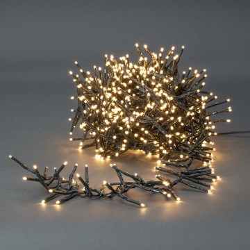 Ghirlandă LED de exterior pentru Crăciun, 768 LED-uri, 7 funcții, 8,6 m, IP44, alb cald