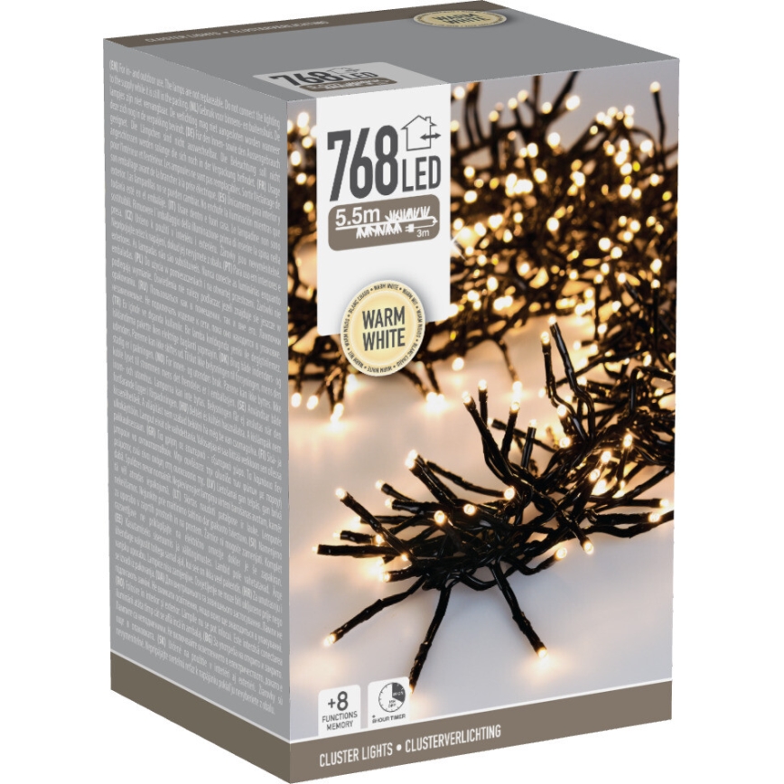 Ghirlandă LED de exterior pentru Crăciun 768xLED/230V/8 funcții 8,5 m IP44 alb cald