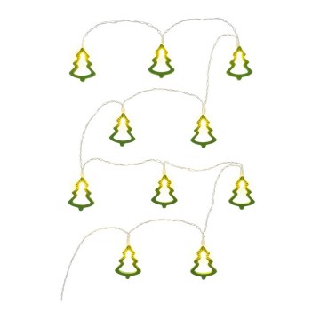 Ghirlandă LED decorativă, 10 LED, 2x AA, 1,6 m, alb cald
