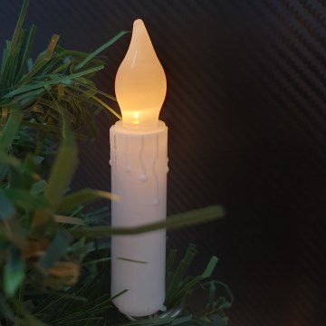 Ghirlandă LED decorativă, 10x LED tip lumânare, 1,65 m, alb cald, alimentare 2x AA
