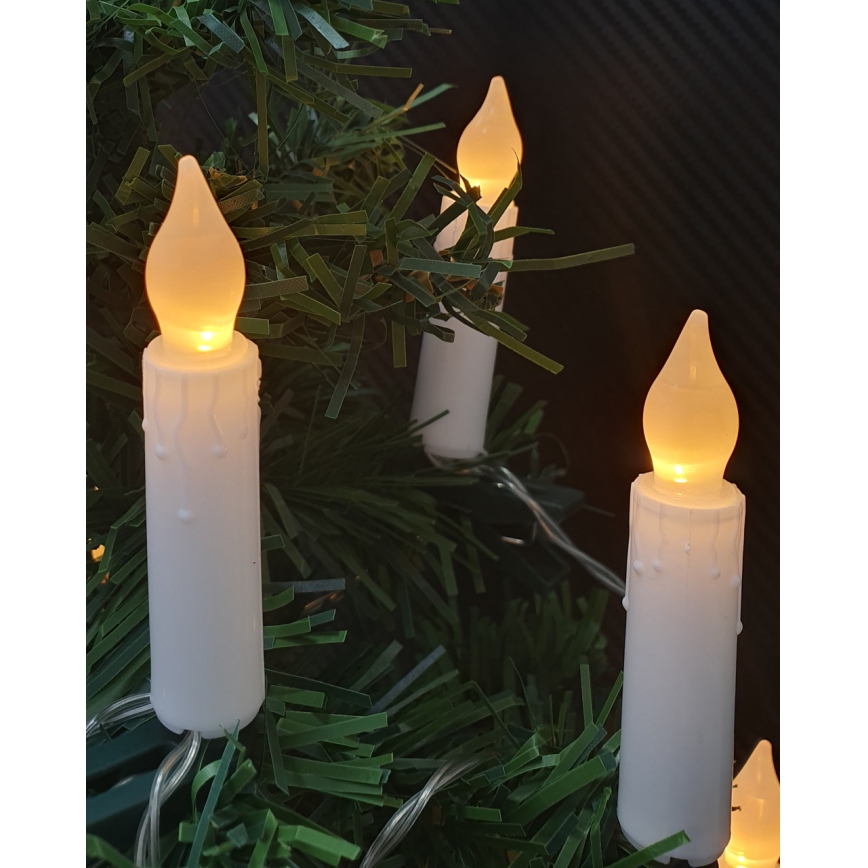 Ghirlandă LED decorativă, 10x LED tip lumânare, 1,65 m, alb cald, alimentare 2x AA