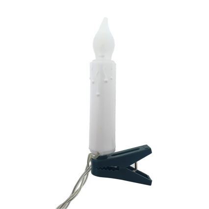 Ghirlandă LED decorativă, 10x LED tip lumânare, 1,65 m, alb cald, alimentare 2x AA