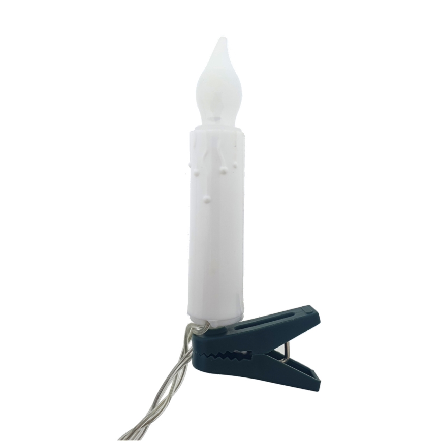 Ghirlandă LED decorativă, 10x LED tip lumânare, 1,65 m, alb cald, alimentare 2x AA