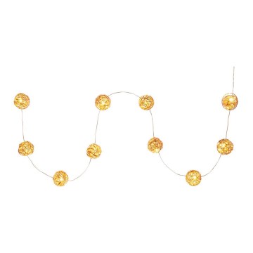 Ghirlandă LED decorativă 10xLED/2xAA alb cald