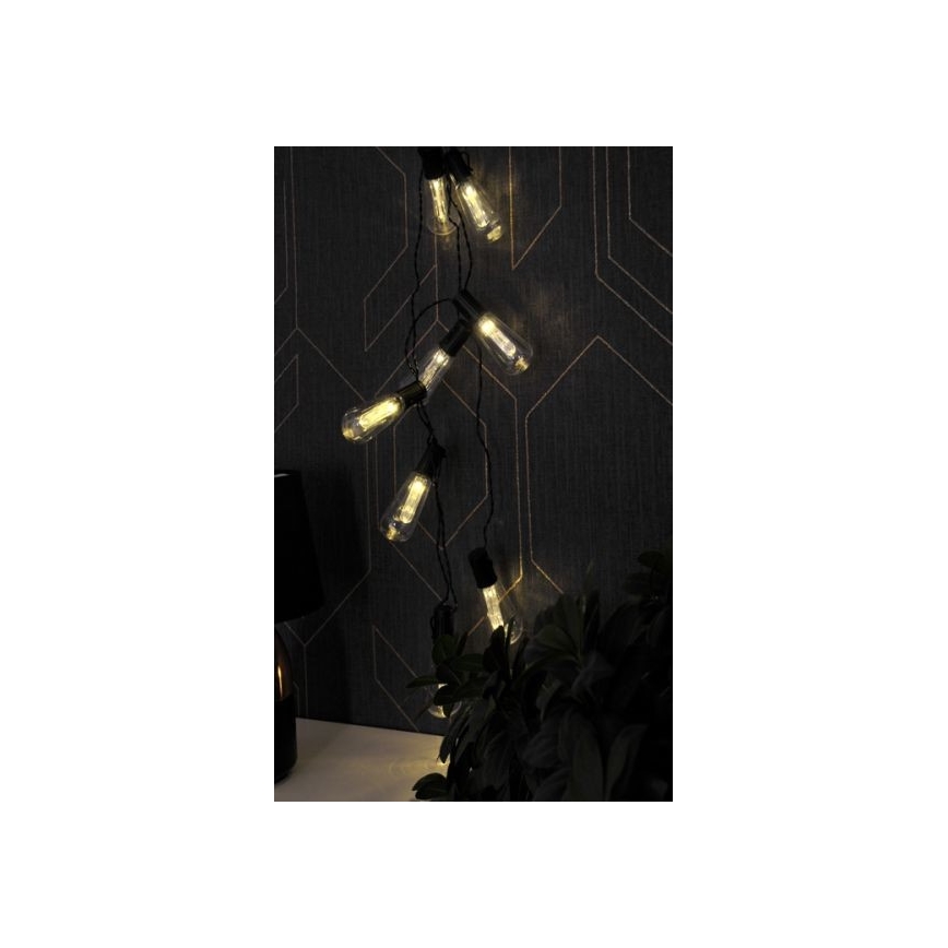 Ghirlandă LED decorativă EDISON 2,65 m, 10 x LED, alimentare 2 x AA