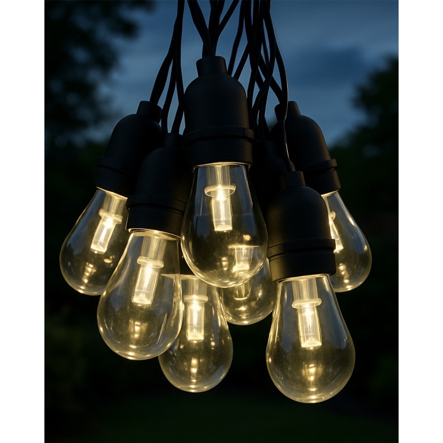 Ghirlandă LED decorativă pentru exterior, 10 LED, 0,15 W, 230 V, 3,8 m, IP44, negru