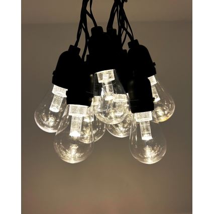 Ghirlandă LED decorativă pentru exterior, 10 LED, 0,15 W, 230 V, 3,8 m, IP44, negru