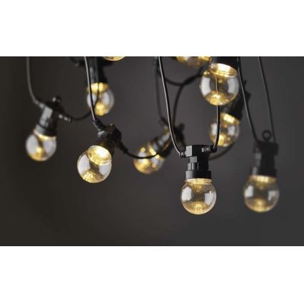 Ghirlandă LED decorativă pentru exterior, 10 LED/10 m, IP44, transparentă